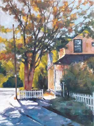 Tree and House by artist Tim Wun showing in Our DVAC Holiday Show and Sale